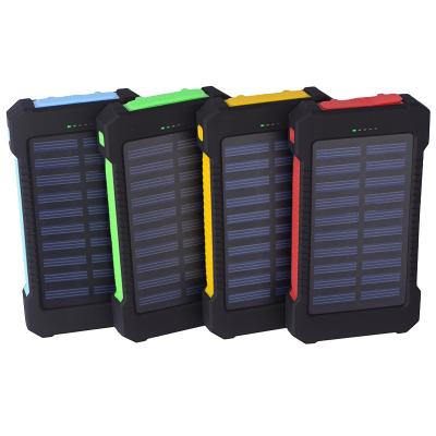 China Solar Power Banks New Power Bank Battery 10000mah Solar Powerbank With Led Lights for sale