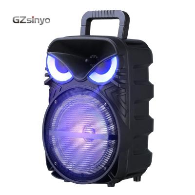 China 2020 New Style Radio 8 Inch Portable PA Battery Operated Speaker System With LED Lights for sale