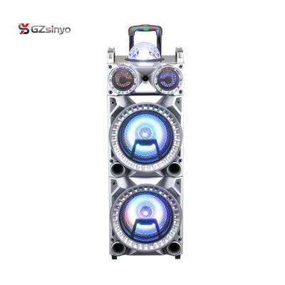 China Wholesale Dual 10 Inch 50W Portable Wireless Karaoke DJ Bass Cart Speakers for sale