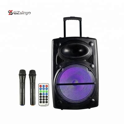 China Wireless Loud 15inch Trolley Portable BT Speaker Amplifier With FM Radio for sale