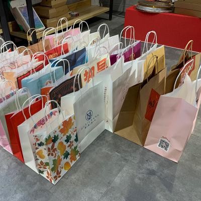 China Wholesale OEM ODM Recyclable Custom Size Recyclable Gift Wrapping Paper Bag With All Style Handles for sale