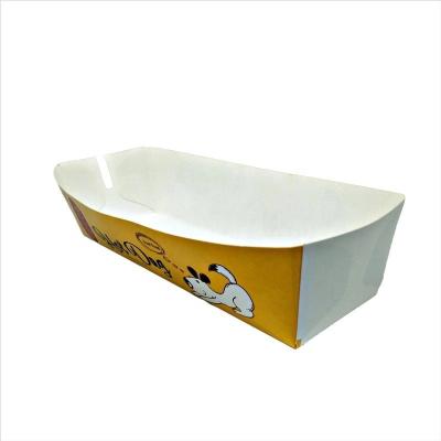 China Layout Biodegradable Custom Printed Fast Food Container Pack Packaging Paper Takeout Box For Hot Dog for sale