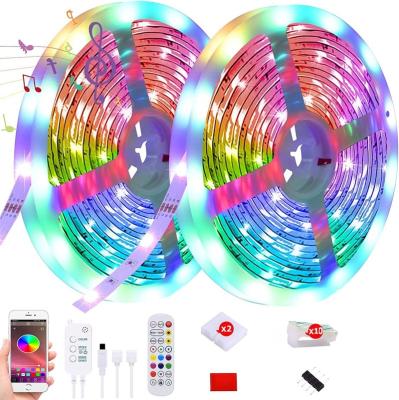 China LANDSCAPE Tuya smart wifi controller usb wireless makers plug in 5050 rgb 16.4ft waterproof 16.4ft led indoor decor 1m 5m 50ft strip lights for sale