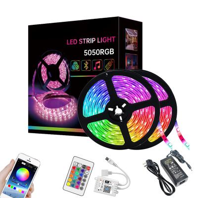 China Smart wifi 150 300 LED RGB LED APP remote control flexible music 10m strip light 5m hotel 12v TV remote control flexible kit SMD 5050 for sale