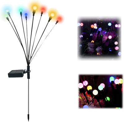 China Outdoor Waterproof Theme Park Solar Powered Garden Lights Twinkle Mode for Patio Flowerbed Yard Solar Firefly Lights on One Stick for sale