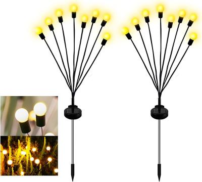 China Firefly Christmas Decoration RGB Firefly Holiday Stake Outdoor Waterproof Light Garden Stake Solar Light Bulbs for sale