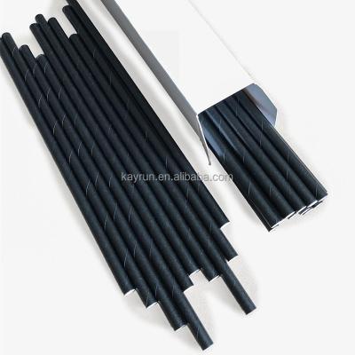 China Top Quality Disposable / Eco - Friendly Customizable Straw Individually Wrapped Biodegradable Black Jumbo Paper Straws for sale