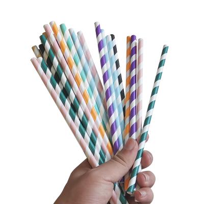 China Minimalist Wholesale Food Grade Disposable Biodegradable Colorful Striped Paper Straws From China Manufacturer for sale