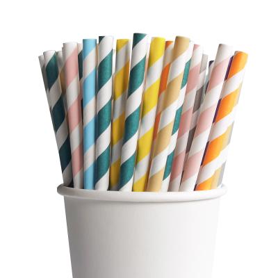 China New Pattern 197mm Minimalist Biodegradable Multicolor Paper Straws For Fruit Juice for sale