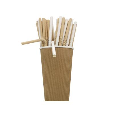 China Food Grade Disposable Bend Paper Straw Customizable Flat Cut Biodegradable Flexible Drinking Straws for sale