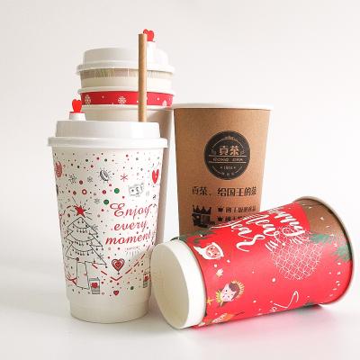 China Eco Friendly Disposable Ice Cream Cup Disposable Custom Printed Double Wallpaper Espresso Coffee Cups For Hot Drink for sale