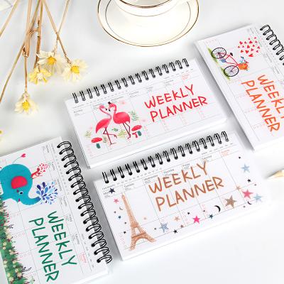 China Mini PP Cover Student Spiral Mini Weekly Desk Cute Planner Tether Ring Notebook for sale