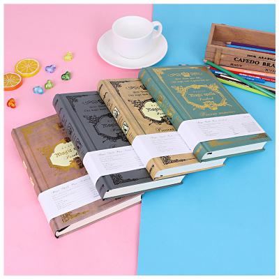 China Retro Custom Gold Foil Hardcover School Stationery Supplier Custom Thick Hardcover Book Paper Thick Diary Notebook for sale