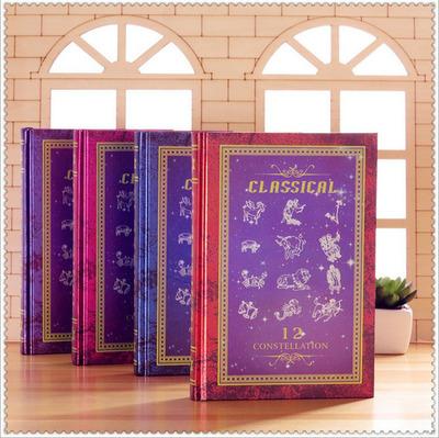 China Hardcover Book Twelve Constellations Retro Thick Hard Cover Paper Journal Notebooks for sale