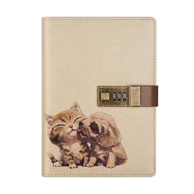 China Hardcover China Professional Color Printing Lock Diary Travel Notebook Animal Diary for sale