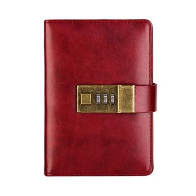 China Hot sale code lock classic thermo discolor plain leather mini password notebook a7 diary for sale