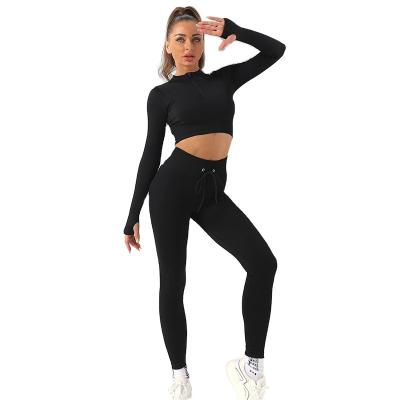 China 2021 Women's Sportswear Yoga Suit Workout Fitness Clothing Suit Breathable Women's Sports Suit for sale