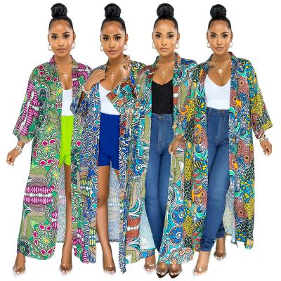 China Waterproof 2021 New Arrival Summer Autumn Long Sleeves Women Jacket Floral Printed Coat for sale