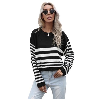 China QUICK DRY knitted sweater for ladies fall wool sweater white and black fringe sweater for sale