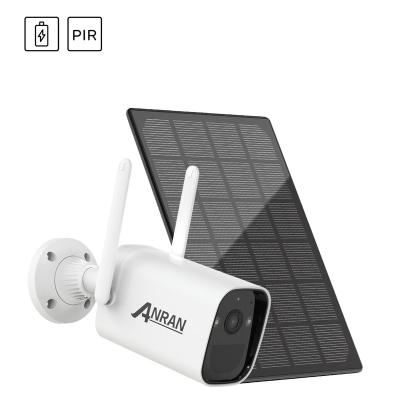 China ANRAN 1080P 3MP Solar Panel Wireless Siren Built-in Rechargeable Battery Camera WIFI PIR CCTV Surveillance Outdoor Security Battery IP Camera for sale