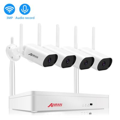 China Integrated Siren ANRAN 3MP Wireless Security Surveillance CCTV Camera System 4CH WIFI NVR Kit for sale