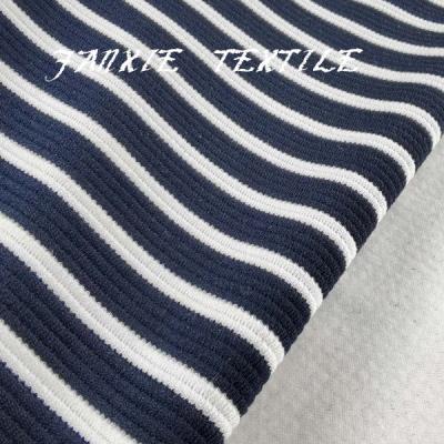 China New viable fashion polyester rayon spandex knit stool stripe fabric for sweater fabric for garment for sale