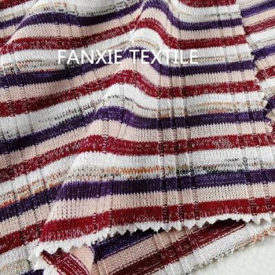 China Antistatic knit fabric polyester rayon spandex rib for sweater hacci fabric for garment fabric for sale