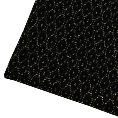 China Jacquard fabric polyester rayon spandex black jacquard fabric coat skirt jacket knitting fabric for sale