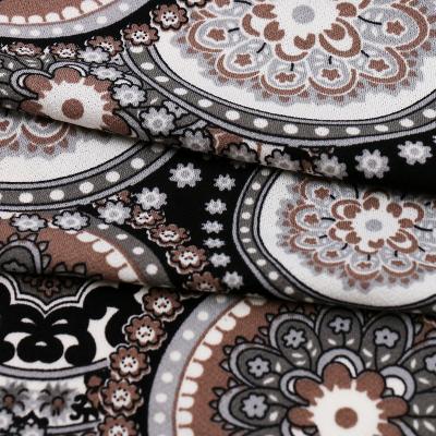 China Eco-friendly Fanxie 95% polyester 5% spandex fabric printed stretch crystal skirt fabric in stock for sale