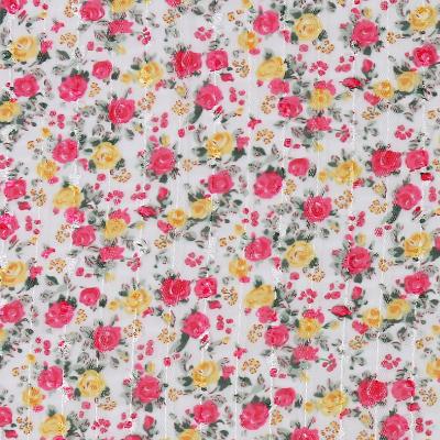 China Shrink-Resistant Chiffon Bottom Perforated Embroidered Color Printed Fabric For Women's Fashion In Spring And Summer for sale