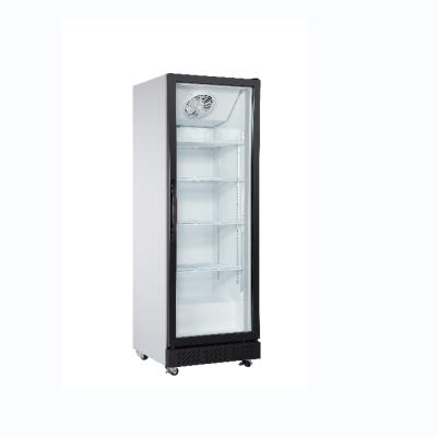 China Hotel SUILING Single Door Glass Fridge Beverage Cooler Upright Refrigerator Showcase LGT-350WL for sale