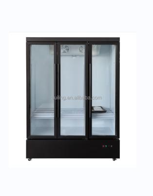 China Hotel SUILING 1091L Three Doors Straight Beverage Doors Refrigerator Cooler Glass Display Showcase Without Light Box LG-1000M2/WP for sale