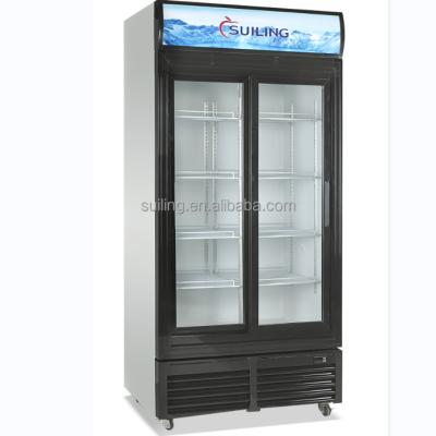 China Hotel SUILING ETL Approval Supermarket Beverage Refrigerator Showcase Display LGF-1000S Model Commercial Cola Cooler for sale