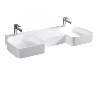 China Square Modern Countertop Basin Bathroom Vanity Resin Stone Casting Wash Hand Sink for sale