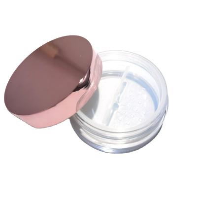 China Recyclable Empty Blush Powder Compact Box Packaging Plastic Crate Loose Powder Jars Packing With Sieve for sale