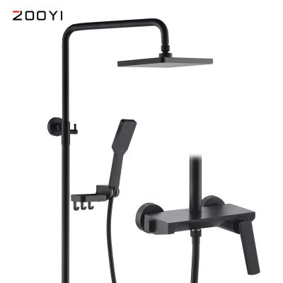 China Brass Metered Shower Set Three Function ABS Shower Faucets ZOOYI China Manufacturer Wall Mount Master Bathroom for sale