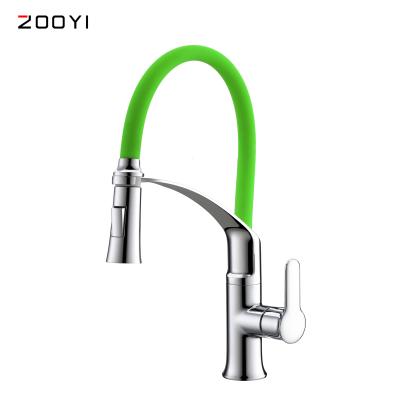 China ZOOYI Metered Faucets Hose Chromed Sink Modern Matte Flexible Bathroom 360 Degree Rotating Silicone Kitchen Faucet for sale