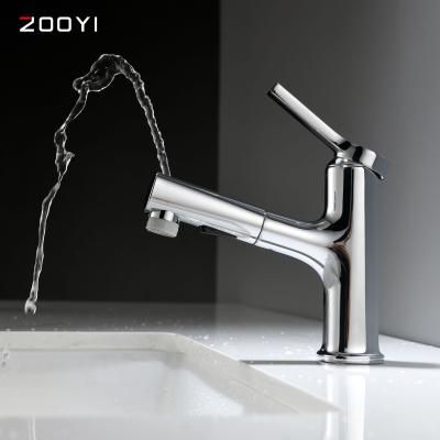 China ZOOYI Modern Faucets Factory Metered Wholesale Chrome Face Clearance 3 Way Wash Bathroom Gargle Basin Faucet Brass for sale