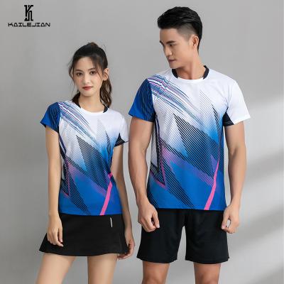 China Comfortable Breathe Free Customized Mens T Shirts Shorts Volleyball Tank Tops Badminton Breathable Table Tennis Apparel for sale