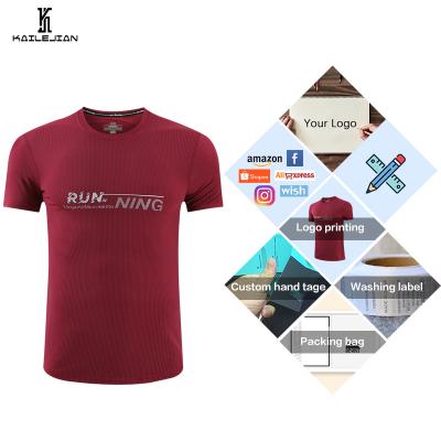 China High quality custom made 90%polyester 10%spandex blank t-shirts gym fitness men's breathable quick dry plus size men's T-shirts for sale