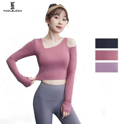 China Breathable Warm Stylish Seamless Women Long Sleeve Crop Top Seamless Gym Fitness Sets Sportswear High Quality for sale