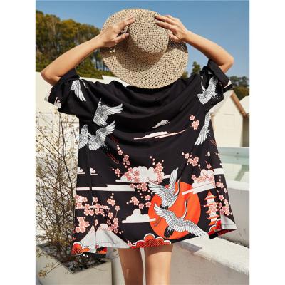 China 2022 summer new breathable goose casual printed wild cardigan looks slim loose top coat cardigan for sale