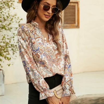 China Anti-pilling products lace up blazers and blouses fashion new long sleeve puff women's blouse with factory prices for sale