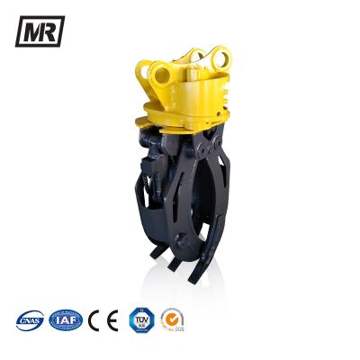 China Excavator Attached Five Claw Hydraulic Grapple Rock Grapple Motor Rotating Type for sale