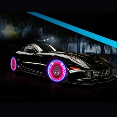 China Car Decoration Solar Power Car Tire Light Up 3 LED RGB Color Wheel Valve Mouth Lamp For Sedan for sale