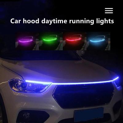 China 1.5/1.8M Universal LED DRL RGB Coloful Waterproof Flexible APP Control Flexible Bar Light For Auto Engine Cover Lamp Decorative Bar Headlights for sale