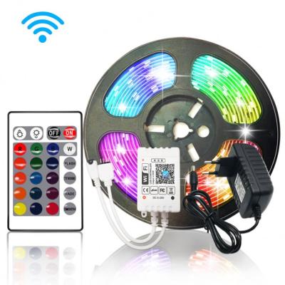 China Project Color Changing Waterproof Flexible Led Strip SMD 2835 5050 RGB LED Strip Light with 44 IR Main Controller for sale