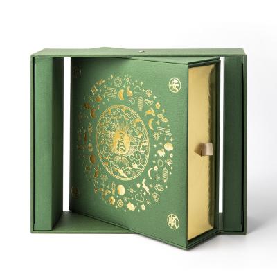 China Modern Elegant Moon Cake Packaging Moon Cake Packaging Mid-Autumn Festival Hard Cover Gift Box for sale