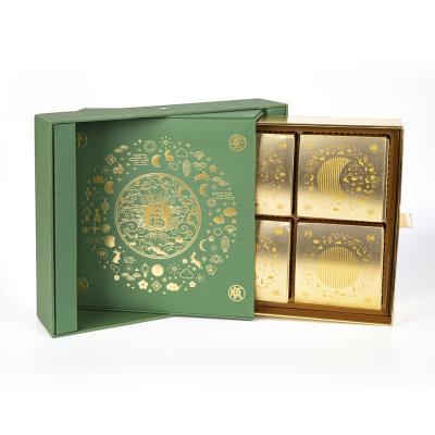 China Modern Stylish Mid-Autumn Moon Cake Box Drawer Mooncake Packaging Eco-friendly Rotating Gift Box for sale