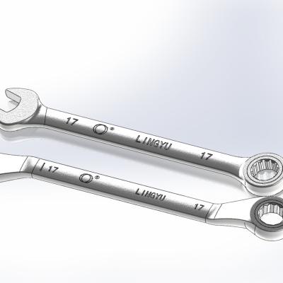 China Hot Sale 17mm Alloy Steel Open End Wrench Combination Repair High Quality Ratchet Wrench for sale